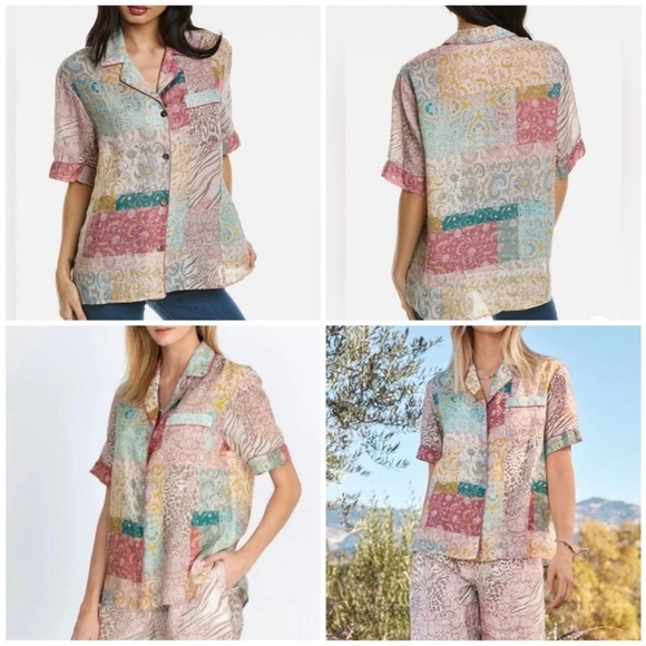 Johnny Was garden 100% linen shirt NWT - Picture 2 of 7